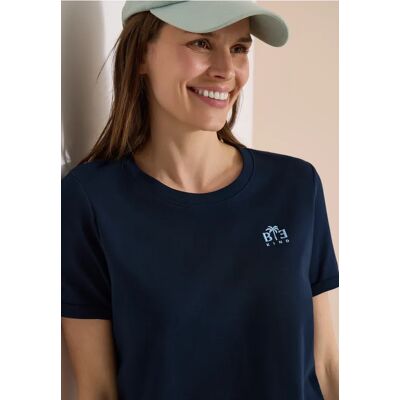 cecil T-Shirt mit Rundhals und Print-Detail - Blau - Damen - Size: XXL XL S L M XS cecil T-Shirt mit Rundhals und Print-Detail - Blau - Damen - Size: XXL XL S L M XS