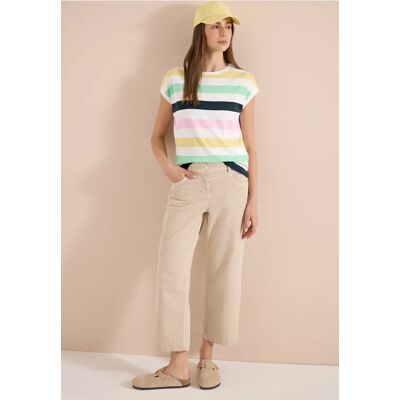 cecil T-Shirt mit Multicolor Streifen - Weiß - Damen - Size: XS XL S L M XXL cecil T-Shirt mit Multicolor Streifen - Weiß - Damen - Size: XS XL S L M XXL