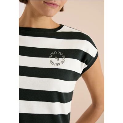 cecil T-Shirt mit Streifen und Printdetail - Grün - Damen - Size: M XXL XS XL S L cecil T-Shirt mit Streifen und Printdetail - Grün - Damen - Size: M XXL XS XL S L