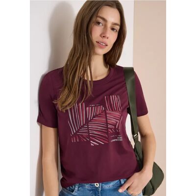 cecil T-Shirt mit Rundhals und Artwork - Rot - Damen - Size: XL L M XXL cecil T-Shirt mit Rundhals und Artwork - Rot - Damen - Size: XL L M XXL