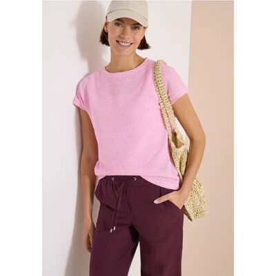 cecil T-Shirt mit Boatneck im Ajour-Look - Rosa - Damen - Size: XS M L S XL XXL 3XL cecil T-Shirt mit Boatneck im Ajour-Look - Rosa - Damen - Size: XS M L S XL XXL 3XL