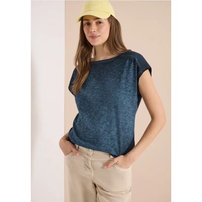 cecil T-Shirt mit Boatneck im Garment-Dye-Look - Blau - Damen - Size: XS XXL XL M S L cecil T-Shirt mit Boatneck im Garment-Dye-Look - Blau - Damen - Size: XS XXL XL M S L