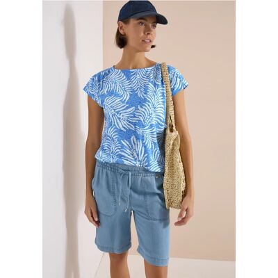 cecil T-Shirt in Ausbrenner-Optik - Blau - Damen - Size: XXL S XS M XL 3XL L cecil T-Shirt in Ausbrenner-Optik - Blau - Damen - Size: XXL S XS M XL 3XL L