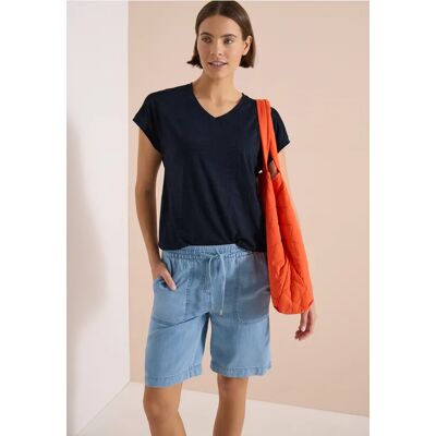 cecil T-Shirt mit tonalem Ausbrennermuster - Blau - Damen - Size: L 3XL XXL XS M S XL cecil T-Shirt mit tonalem Ausbrennermuster - Blau - Damen - Size: L 3XL XXL XS M S XL