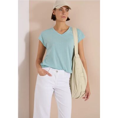 cecil T-Shirt mit tonalem Ausbrennermuster - Blau - Damen - Size: S XL M XXL XS 3XL L cecil T-Shirt mit tonalem Ausbrennermuster - Blau - Damen - Size: S XL M XXL XS 3XL L