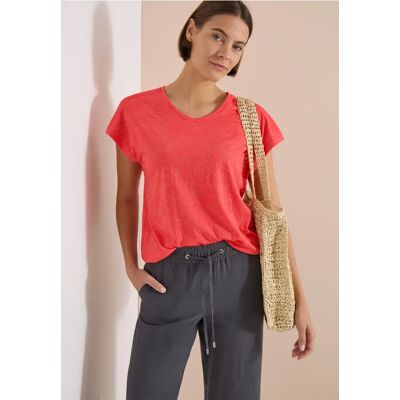 cecil T-Shirt mit tonalem Ausbrennermuster - Orange - Damen - Size: XS S L 3XL M XXL XL cecil T-Shirt mit tonalem Ausbrennermuster - Orange - Damen - Size: XS S L 3XL M XXL XL