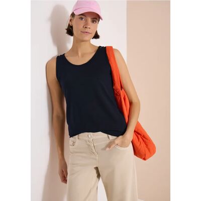 cecil Top mit gerundetem V-Neck und Flechtdetail - Blau - Damen - Size: XL XXL M L S cecil Top mit gerundetem V-Neck und Flechtdetail - Blau - Damen - Size: XL XXL M L S