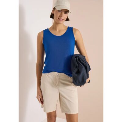 cecil Top mit gerundetem V-Neck und Flechtdetail - Blau - Damen - Size: XXL M XL L S 3XL cecil Top mit gerundetem V-Neck und Flechtdetail - Blau - Damen - Size: XXL M XL L S 3XL