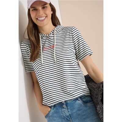 cecil Kurzarm Shirt mit Kapuze und Glitzer - Weiß - Damen - Size: 3XL M XS L S XL XXL cecil Kurzarm Shirt mit Kapuze und Glitzer - Weiß - Damen - Size: 3XL M XS L S XL XXL