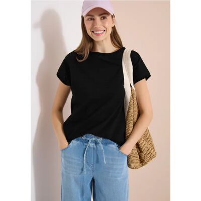 cecil T-Shirt mit U-Boot-Ausschnitt und Struktur - Schwarz - Damen - Size: M XXL XL L S XS cecil T-Shirt mit U-Boot-Ausschnitt und Struktur - Schwarz - Damen - Size: M XXL XL L S XS