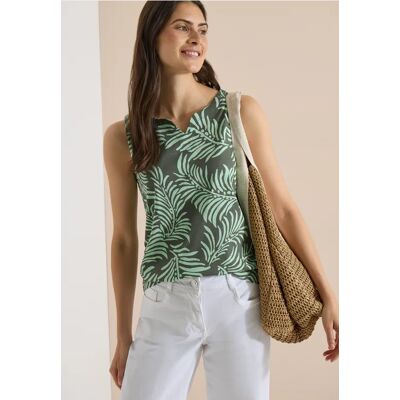 cecil Top mit Split Neck und Two-Tone-Muster - Grün - Damen - Size: XL S XXL XS M L cecil Top mit Split Neck und Two-Tone-Muster - Grün - Damen - Size: XL S XXL XS M L