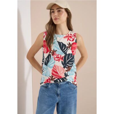 cecil Top mit Rundhals und Blätterprint - Weiß - Damen - Size: XL L XS XXL M cecil Top mit Rundhals und Blätterprint - Weiß - Damen - Size: XL L XS XXL M