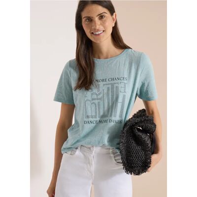 cecil T-Shirt in Ausbrenner-Optik - Blau - Damen - Size: M XL XS S L XXL cecil T-Shirt in Ausbrenner-Optik - Blau - Damen - Size: M XL XS S L XXL