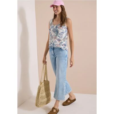 cecil Top mit gerundetem V-Neck und Flechtdetail - Weiß - Damen - Size: S 3XL L XL XXL M cecil Top mit gerundetem V-Neck und Flechtdetail - Weiß - Damen - Size: S 3XL L XL XXL M