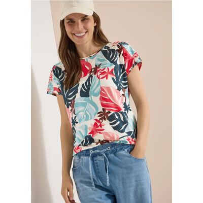 cecil T-Shirt mit U-Boot-Ausschnitt und Print - Weiß - Damen - Size: XXL L XL S XS M cecil T-Shirt mit U-Boot-Ausschnitt und Print - Weiß - Damen - Size: XXL L XL S XS M