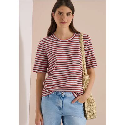 cecil T-Shirt mit Struktur und Streifen - Braun - Damen - Size: XXL XL S L XS M cecil T-Shirt mit Struktur und Streifen - Braun - Damen - Size: XXL XL S L XS M