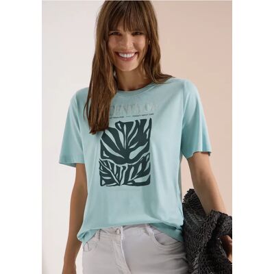 cecil T-Shirt mit Rundhals und Frontprint - Blau - Damen - Size: XS XXL M S L XL cecil T-Shirt mit Rundhals und Frontprint - Blau - Damen - Size: XS XXL M S L XL
