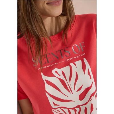 cecil T-Shirt mit Rundhals und Frontprint - Orange - Damen - Size: XS M XL L XXL S cecil T-Shirt mit Rundhals und Frontprint - Orange - Damen - Size: XS M XL L XXL S