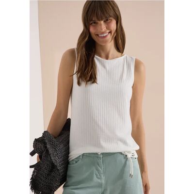 cecil Top in Rippstruktur mit U-Boot-Ausschnitt - Weiß - Damen - Size: XXL L XL M cecil Top in Rippstruktur mit U-Boot-Ausschnitt - Weiß - Damen - Size: XXL L XL M