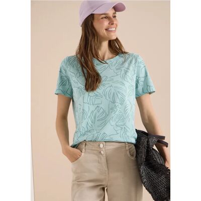 cecil T-Shirt mit Rundhals und Blätterprint - Blau - Damen - Size: M XXL XS L XL S cecil T-Shirt mit Rundhals und Blätterprint - Blau - Damen - Size: M XXL XS L XL S