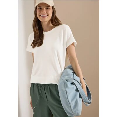 cecil T-Shirt mit Rundhals und Struktur - Weiß - Damen - Size: XXL M XL L cecil T-Shirt mit Rundhals und Struktur - Weiß - Damen - Size: XXL M XL L