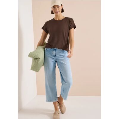cecil T-Shirt mit Rundhals und Struktur - Braun - Damen - Size: XS XL XXL M L S cecil T-Shirt mit Rundhals und Struktur - Braun - Damen - Size: XS XL XXL M L S