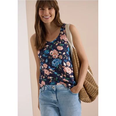 cecil Top mit gerundetem V-Neck und Flechtdetail - Blau - Damen - Size: L XXL XL M 3XL XS cecil Top mit gerundetem V-Neck und Flechtdetail - Blau - Damen - Size: L XXL XL M 3XL XS