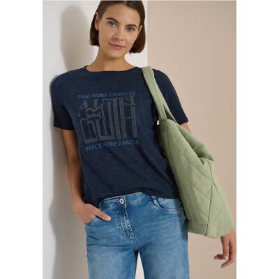 cecil T-Shirt in Ausbrenner-Optik - Blau - Damen - Size: S M XL XXL XS L cecil T-Shirt in Ausbrenner-Optik - Blau - Damen - Size: S M XL XXL XS L