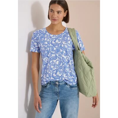 cecil T-Shirt mit Rundhals und Muster - Weiß - Damen - Size: S L 3XL XL M XXL cecil T-Shirt mit Rundhals und Muster - Weiß - Damen - Size: S L 3XL XL M XXL