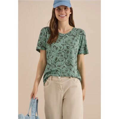 cecil T-Shirt mit Rundhals und Muster - Grün - Damen - Size: XXL M L S XL 3XL cecil T-Shirt mit Rundhals und Muster - Grün - Damen - Size: XXL M L S XL 3XL