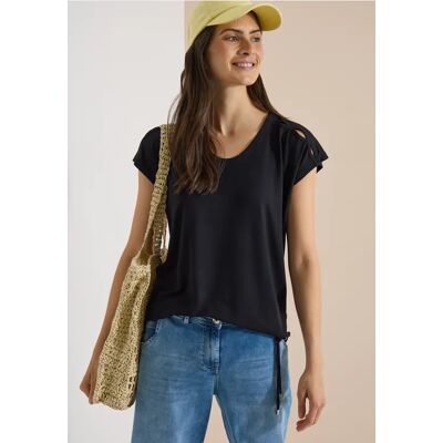 cecil Dropped Shoulder Shirt mit Cut-Out-Detail - Schwarz - Damen - Size: XXL XL 3XL S L M XS cecil Dropped Shoulder Shirt mit Cut-Out-Detail - Schwarz - Damen - Size: XXL XL 3XL S L M XS