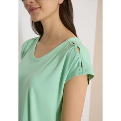cecil Dropped Shoulder Shirt mit Cut-Out-Detail - Grün - Damen - Size: 3XL XXL M S XS XL L cecil Dropped Shoulder Shirt mit Cut-Out-Detail - Grün - Damen - Size: 3XL XXL M S XS XL L