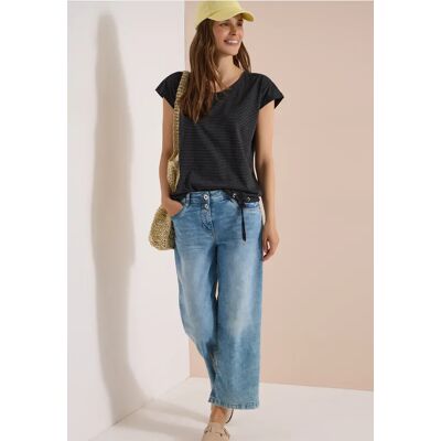 cecil Dropped Shoulder Shirt mit Cut-Out-Detail - Schwarz - Damen - Size: XL L S M XXL XS 3XL cecil Dropped Shoulder Shirt mit Cut-Out-Detail - Schwarz - Damen - Size: XL L S M XXL XS 3XL