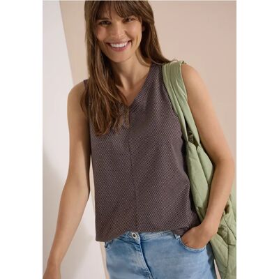 cecil Top mit V-Neck und Streifen - Braun - Damen - Size: 3XL M XXL XL S L cecil Top mit V-Neck und Streifen - Braun - Damen - Size: 3XL M XXL XL S L