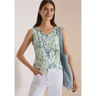 cecil Top mit Rounded V-Neck und Print - Grün - Damen - Size: L S XXL M XL XS cecil Top mit Rounded V-Neck und Print - Grün - Damen - Size: L S XXL M XL XS