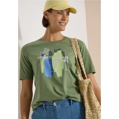 cecil T-Shirt mit Rundhals und Frontprint - Grün - Damen - Size: M XL L S XXL XS cecil T-Shirt mit Rundhals und Frontprint - Grün - Damen - Size: M XL L S XXL XS