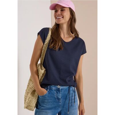 cecil T-Shirt mit Waffel-Struktur - Blau - Damen - Size: XXL L S XS M XL cecil T-Shirt mit Waffel-Struktur - Blau - Damen - Size: XXL L S XS M XL