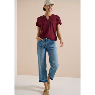 cecil T-Shirt mit Split Neck in Unifarbe - Rot - Damen - Size: S L XS M XL 3XL XXL cecil T-Shirt mit Split Neck in Unifarbe - Rot - Damen - Size: S L XS M XL 3XL XXL