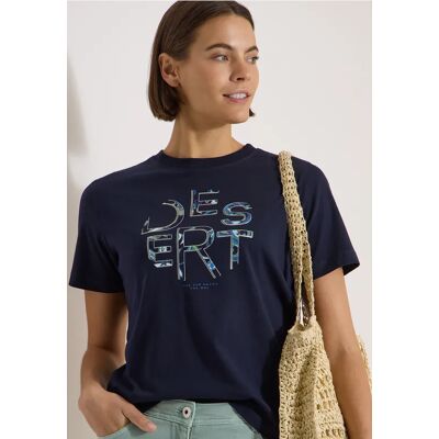 cecil T-Shirt mit Rundhals und Frontprint - Blau - Damen - Size: L XS XL XXL 3XL S M cecil T-Shirt mit Rundhals und Frontprint - Blau - Damen - Size: L XS XL XXL 3XL S M