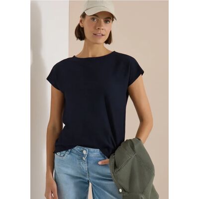 cecil T-Shirt mit Boat Neck und Struktur - Blau - Damen - Size: M XXL 3XL XS XL S L cecil T-Shirt mit Boat Neck und Struktur - Blau - Damen - Size: M XXL 3XL XS XL S L