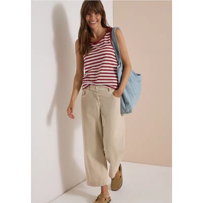 cecil Top mit Rounded V-Neck und Streifen - Rot - Damen - Size: M 3XL XXL XL XS L cecil Top mit Rounded V-Neck und Streifen - Rot - Damen - Size: M 3XL XXL XL XS L