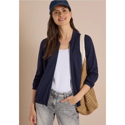 cecil Langarm Jacke mit Rundhals und Zipper - Blau - Damen - Size: XXL XS 3XL XL S M L cecil Langarm Jacke mit Rundhals und Zipper - Blau - Damen - Size: XXL XS 3XL XL S M L