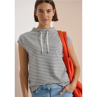 cecil T-Shirt mit Funnel Neck und Streifen - Blau - Damen - Size: XS M XXL XL L S cecil T-Shirt mit Funnel Neck und Streifen - Blau - Damen - Size: XS M XXL XL L S