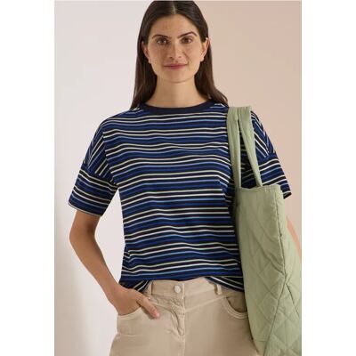 cecil T-Shirt mit Multicolor Streifen - Blau - Damen - Size: XS XL L S XXL M cecil T-Shirt mit Multicolor Streifen - Blau - Damen - Size: XS XL L S XXL M