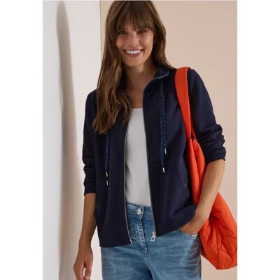 cecil Langarm Jacke mit Ottoman Struktur - Blau - Damen - Size: XXL 3XL L XL S M XS cecil Langarm Jacke mit Ottoman Struktur - Blau - Damen - Size: XXL 3XL L XL S M XS