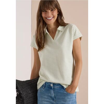 cecil Kurzarm Poloshirt mit Streifenstruktur - Grün - Damen - Size: XXL 3XL XL M S L XS cecil Kurzarm Poloshirt mit Streifenstruktur - Grün - Damen - Size: XXL 3XL XL M S L XS