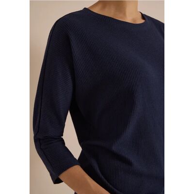 cecil 3/4-Arm Shirt mit Waffelstruktur - Blau - Damen - Size: XXL XS S XL M L cecil 3/4-Arm Shirt mit Waffelstruktur - Blau - Damen - Size: XXL XS S XL M L