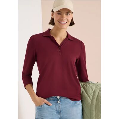 cecil 3/4-Arm Poloshirt mit Knopfdetail - Rot - Damen - Size: XXL XL M L XS S cecil 3/4-Arm Poloshirt mit Knopfdetail - Rot - Damen - Size: XXL XL M L XS S