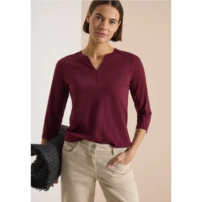 cecil 3/4-Arm Shirt mit Split Neck und Elastiksaum - Rot - Damen - Size: S M 3XL XXL L XL XS cecil 3/4-Arm Shirt mit Split Neck und Elastiksaum - Rot - Damen - Size: S M 3XL XXL L XL XS