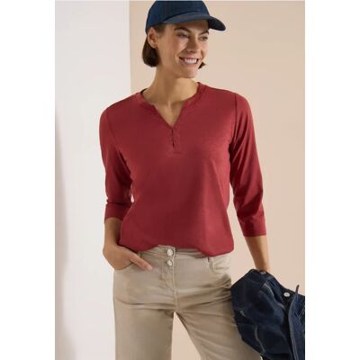 cecil 3/4-Arm Shirt mit Split Neck und Elastiksaum - Rot - Damen - Size: S XS 3XL XL XXL L M cecil 3/4-Arm Shirt mit Split Neck und Elastiksaum - Rot - Damen - Size: S XS 3XL XL XXL L M